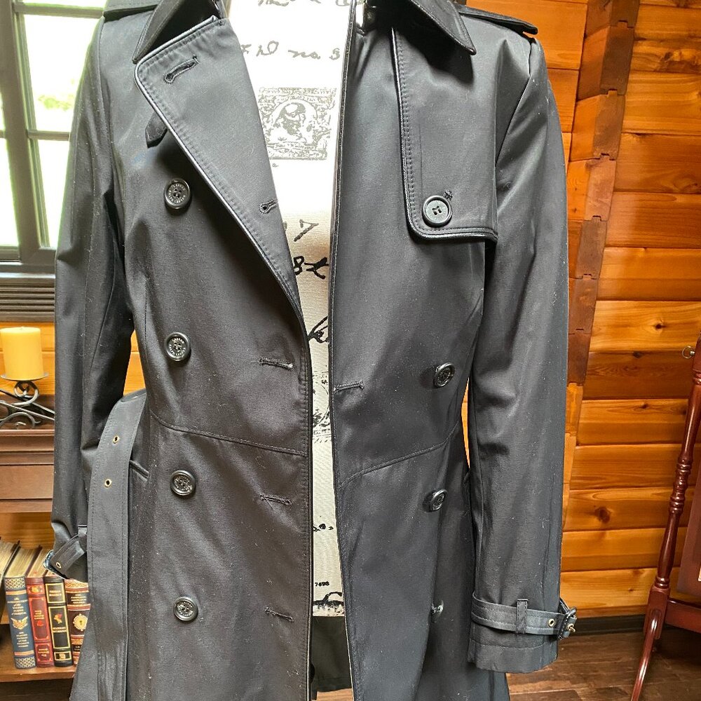Lauren Ralph Lauren Women's Belted Black Trench Coat - Size S NEW w/o Tags